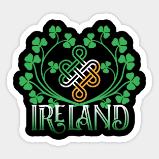 IRELAND SHAMROCK WREATH CELTIC KNOT WITH IRISH FLAG Sticker